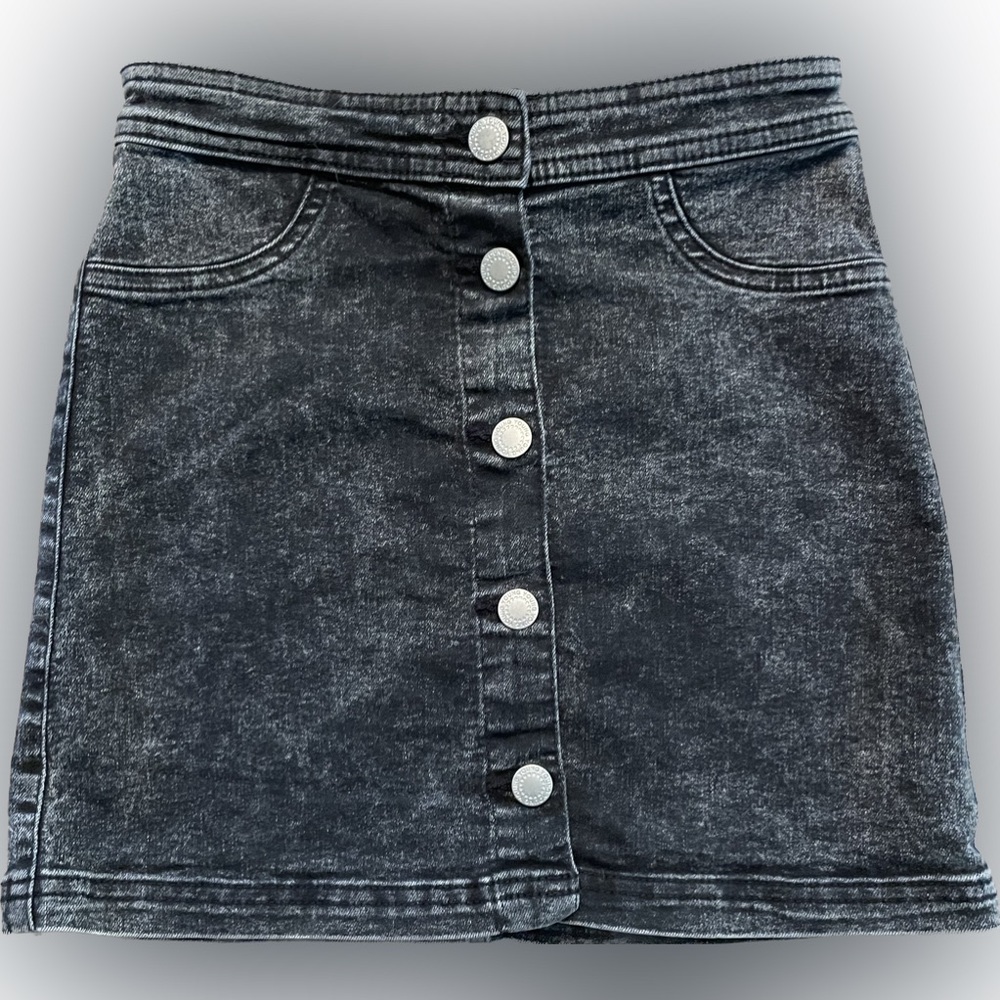 H & M Girls Black Denim Skirt